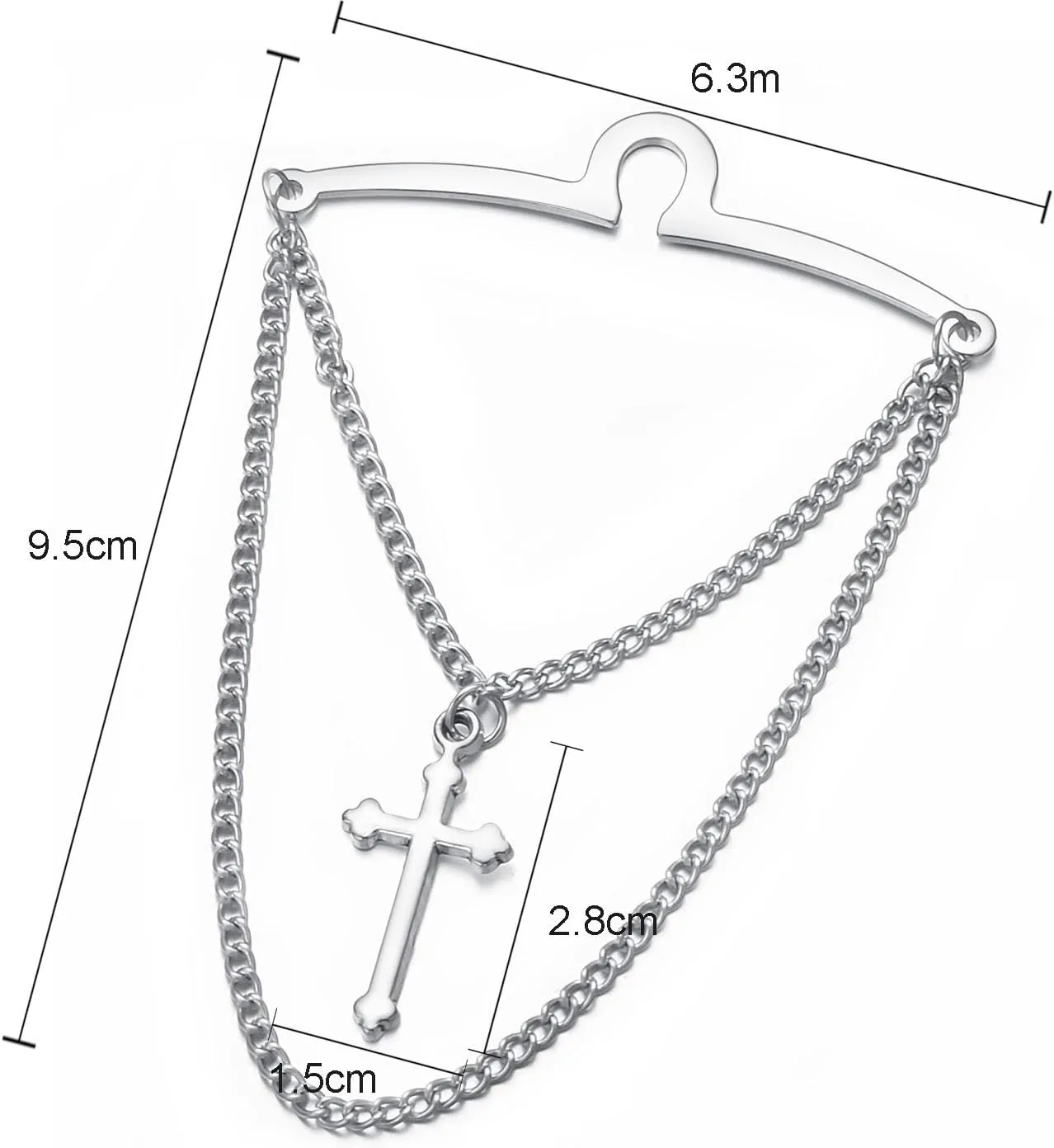 Men's Gold Silver Tie Chain Set - Classic 2Pcs Double Necktie Chains for Business and Wedding Jewelry