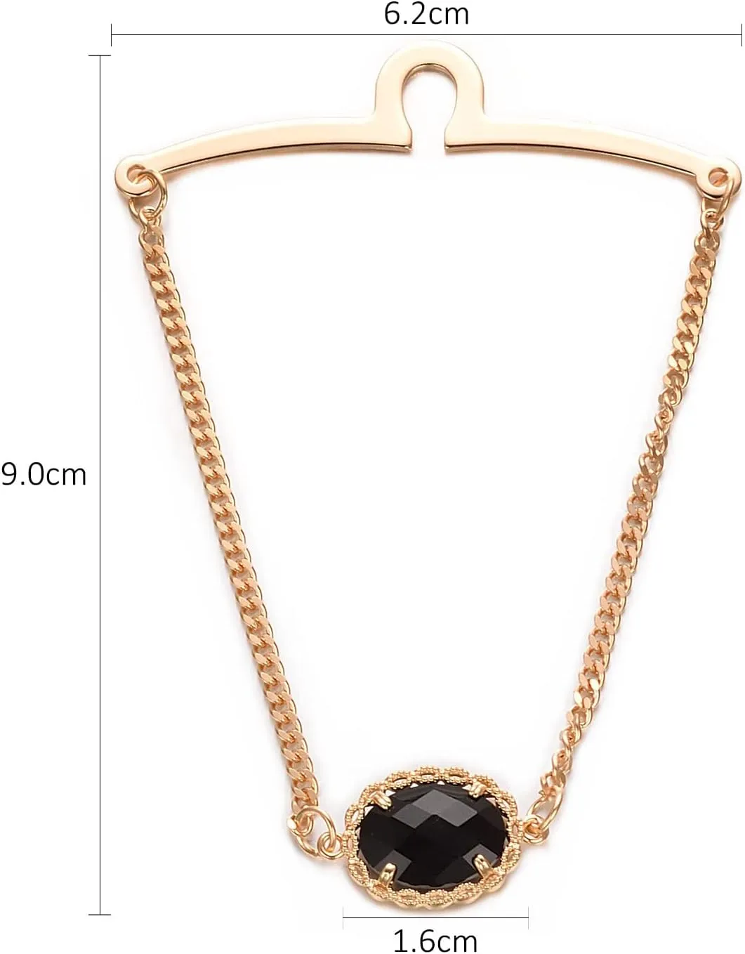 Men's Gold Silver Tie Chain with Charm Tie Clip Link Zirconia Cravat Collar Pins Business Wedding Jewelry with Box