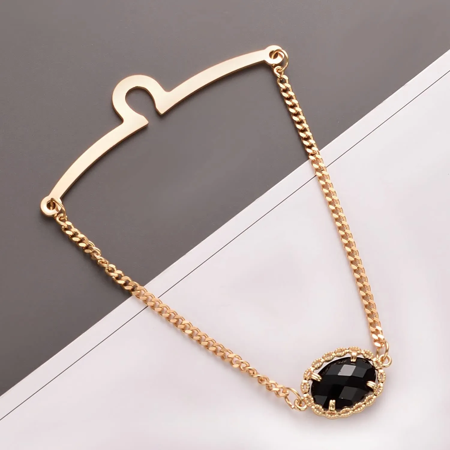 Men's Gold Silver Tie Chain with Charm Tie Clip Link Zirconia Cravat Collar Pins Business Wedding Jewelry with Box