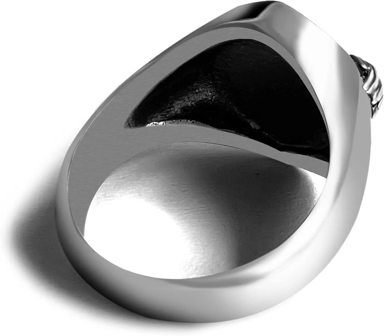 Mens Skull Ring,Cool Exquisite Stainless Steel Skeleton Ring,Gothic Retro Vintage Punk Biker Cocktail Party Death Head Ring Halloween Jewelry for Men