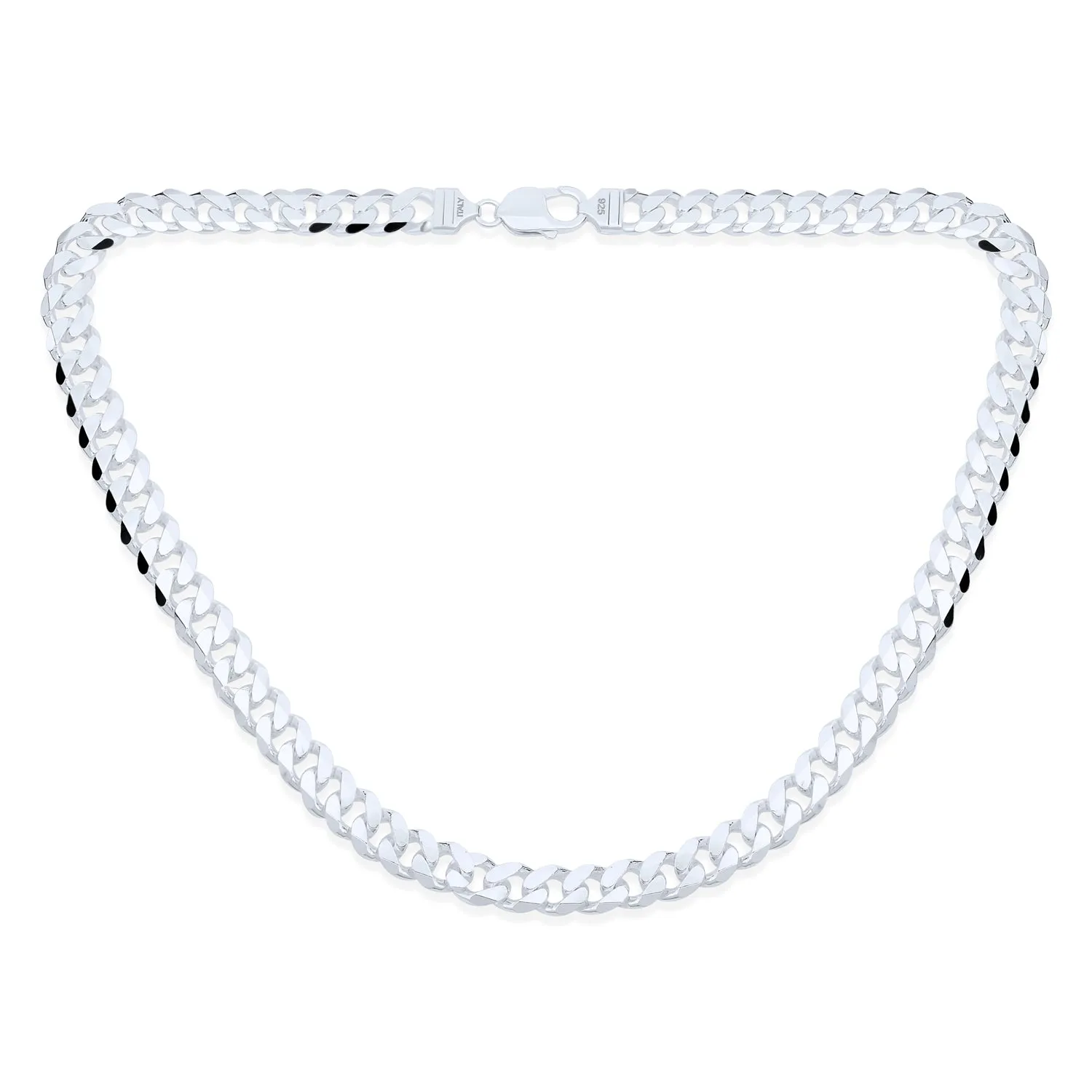 Men's Solid Sterling Silver 8MM Miami Cuban Chain Necklace Nickel-Free 250 Gauge