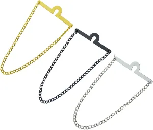 Men's Tie Chain Fashion Necktie Link Noble Necktie Chains for Business Wedding Pack of 3