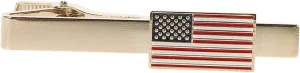 Men's Tie Clip American Flag Design Wedding Present for Men Metal Clip for Business and Special Occasions