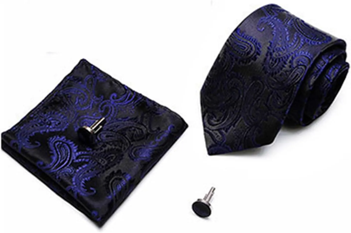 Men's Ties Classic Men's Ties with Men's Cufflinks Pocket Square Handkerchief Men's Tie Sets