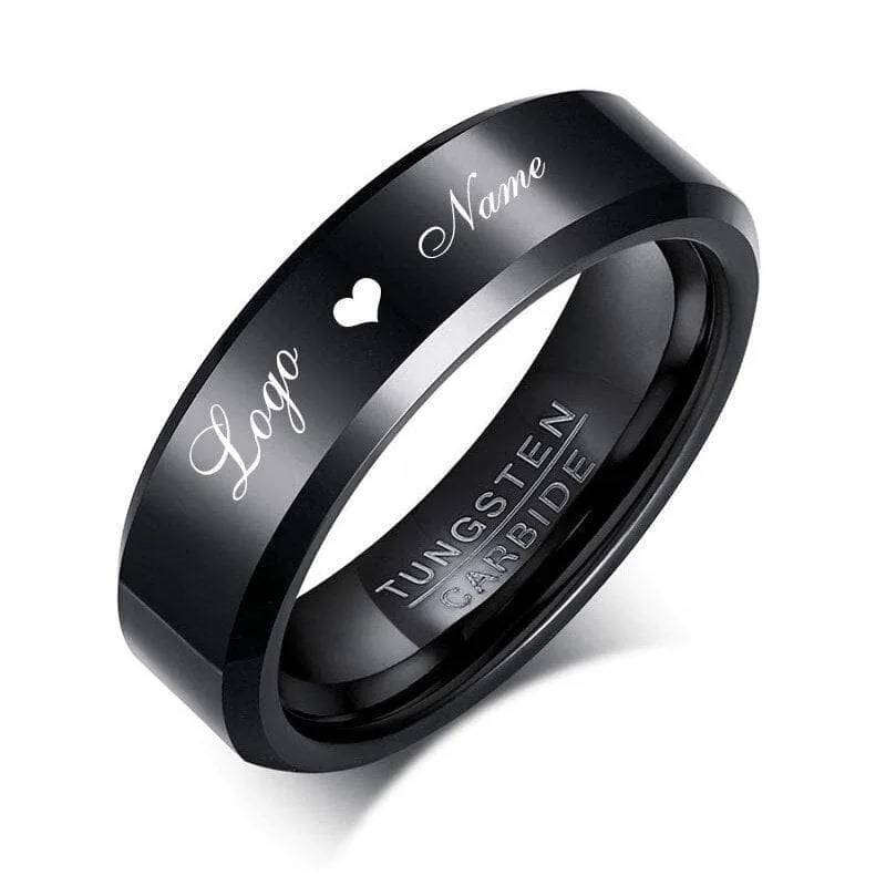 Men's Tungsten Custom Engraving Wedding Band