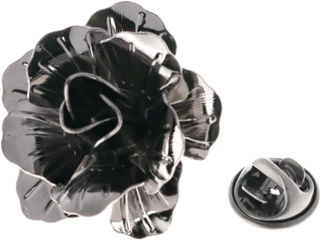 Metal Flower Brooch Pin - Elegant Metal Rose Lapel Pin for Stylish Corsage