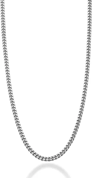 Miabella Italian Heavy 925 Sterling Silver Thick 3.2mm, 5mm, 7mm Curb Cuban Link Chain Necklace for Men Made in Italy