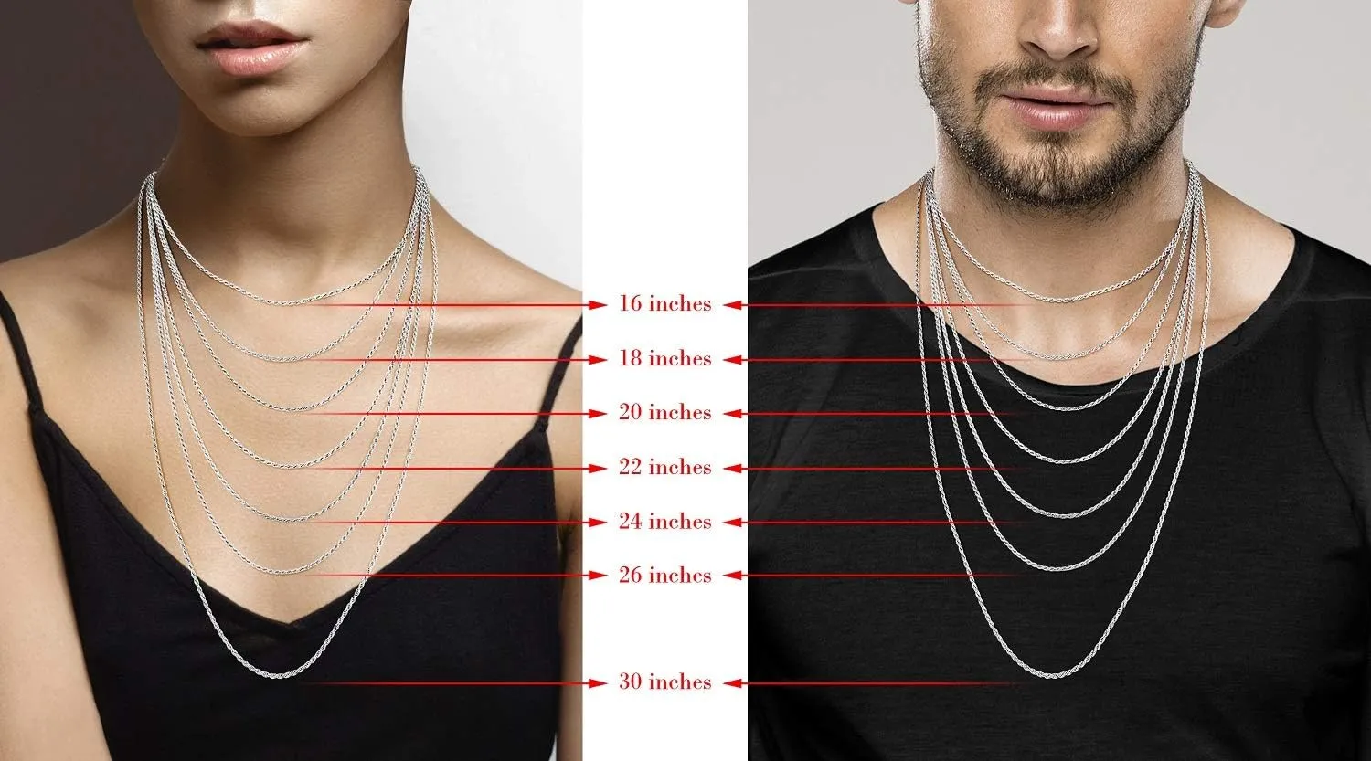 Miabella Solid 925 Sterling Silver Italian 2mm, 3mm Diamond-Cut Braided Rope Chain Necklace for Men Women Made in Italy
