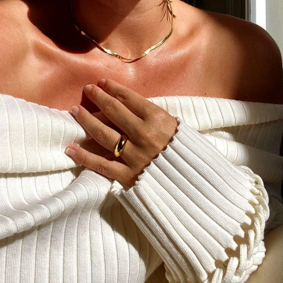 micuco Chunky Dome Rings for Women 14K Gold Plated Statement Ring Cubic Zirconia Inlay Gold Star Thick Rings