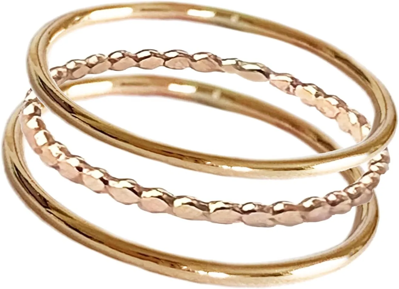 Mini Bee Stacking Rings | Three Stacking Rings | Wear as Toe Rings, Knuckle or Finger | Unisex Design | 14K Gold Filled or Sterling
