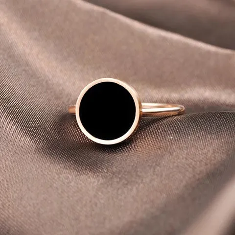 Minimalist Acrylic Stone Ring Rose Gold
