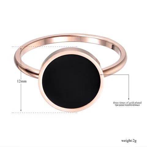 Minimalist Acrylic Stone Ring Rose Gold