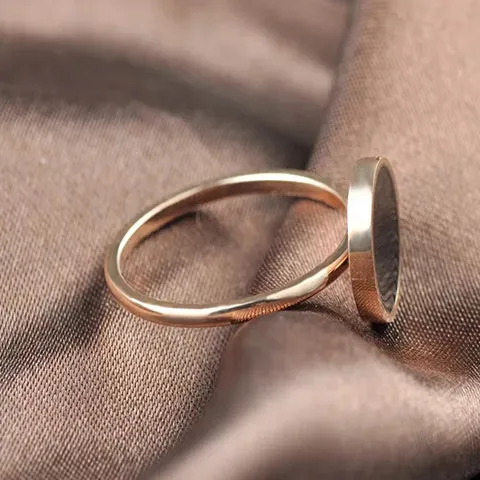 Minimalist Acrylic Stone Ring Rose Gold