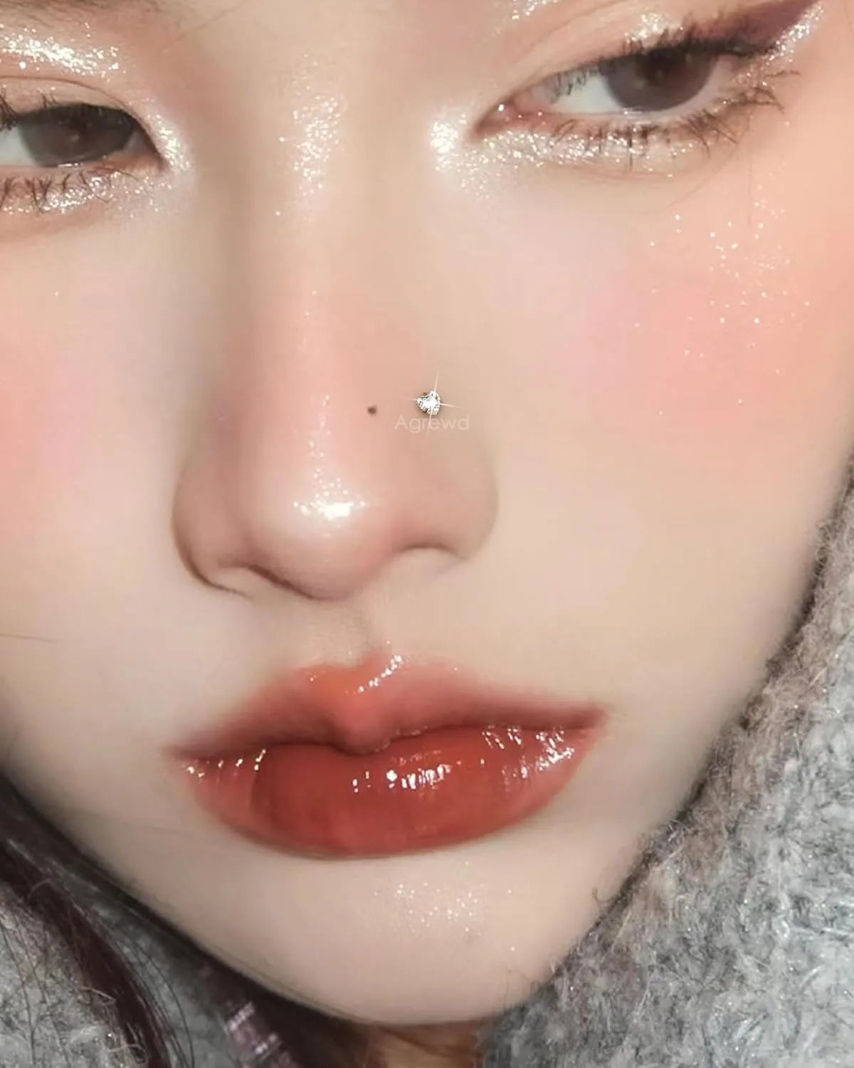 Minimalist G23 Solid Titanium Nose Rings Stud 20G Silver Screw Nose Rings 6MM Sparkly Nose Piercing Jewelry Surgical Steel Hypoallergenic