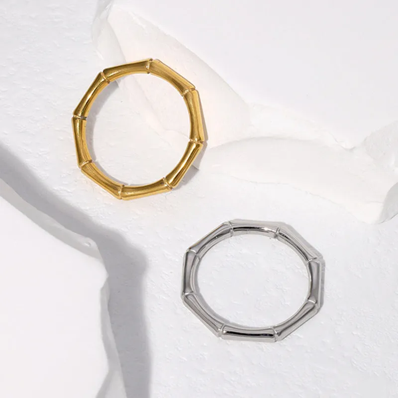 Minimalist Tree Stainless Steel Electroplating Rings