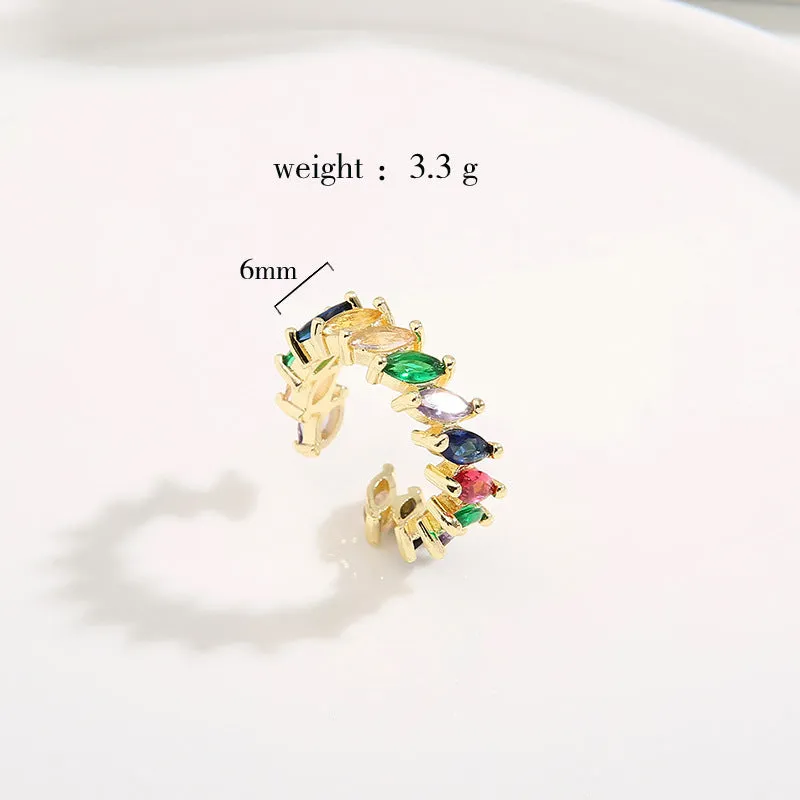 Minimalist Women Ellipse Geometric Copper Electroplating Rings