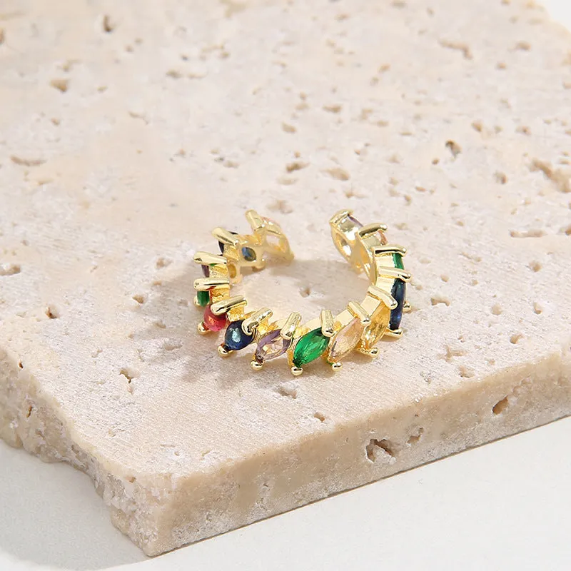 Minimalist Women Ellipse Geometric Copper Electroplating Rings