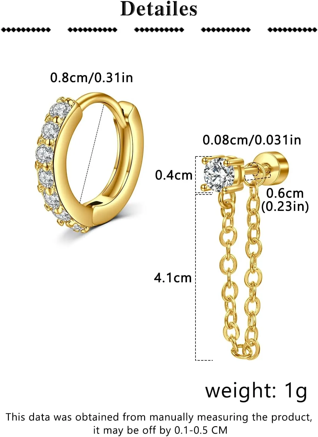 MODRSA Silver Gold Cartilage Earring for Women Hypoallergenic Flat Back Earrings Threadless Helix Earring Tragus Studs 6mm Cartilage Jewelry Flatback Surgical Steel Butterfly Heart Earrings for Women