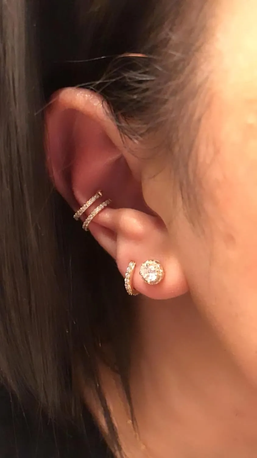 MODRSA Silver Gold Cartilage Earring for Women Hypoallergenic Flat Back Earrings Threadless Helix Earring Tragus Studs 6mm Cartilage Jewelry Flatback Surgical Steel Butterfly Heart Earrings for Women