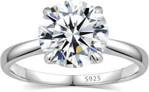 Moissanite Engagement Rings for Women,Promise Rings 925 Sterling Silver with 18K Yellow/White Gold Plated,D Color VVS1 Wedding Band Moissanite Ring 0.5/1/1.5/2/3/4CT