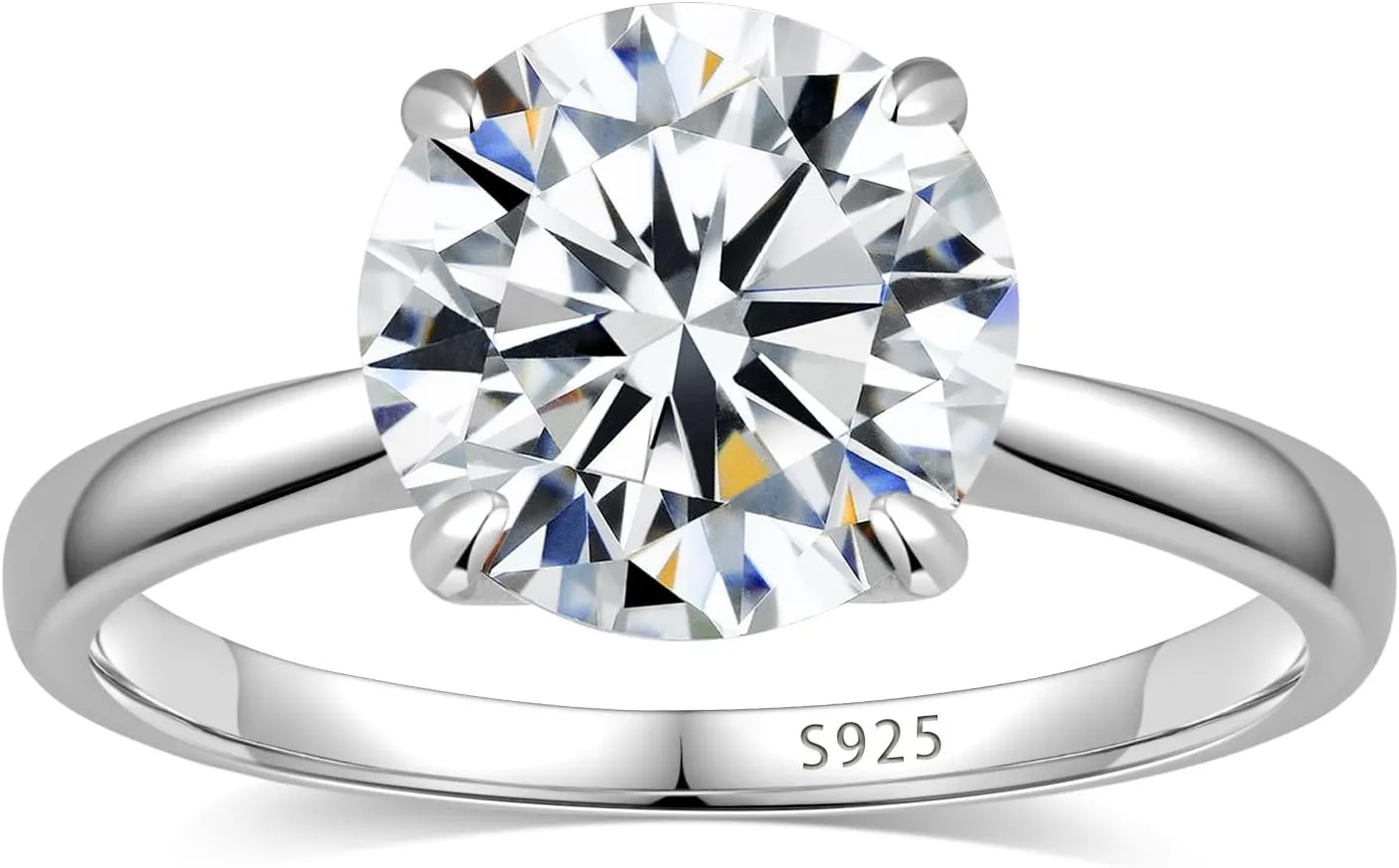 Moissanite Engagement Rings for Women,Promise Rings 925 Sterling Silver with 18K Yellow/White Gold Plated,D Color VVS1 Wedding Band Moissanite Ring 0.5/1/1.5/2/3/4CT