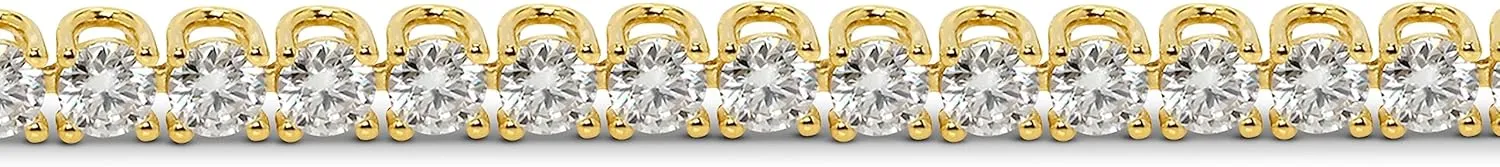 Moissanite Tennis Bracelet for Women | 3mm ~ 4mm D Color VVS1 | 8.2510.25 CTW | 7" Vermeil 24K Yellow Gold or Rhodium Plated Sterling Silver | Classic Scoop Link Design | Gift Ready by Adora Fine Jewelry