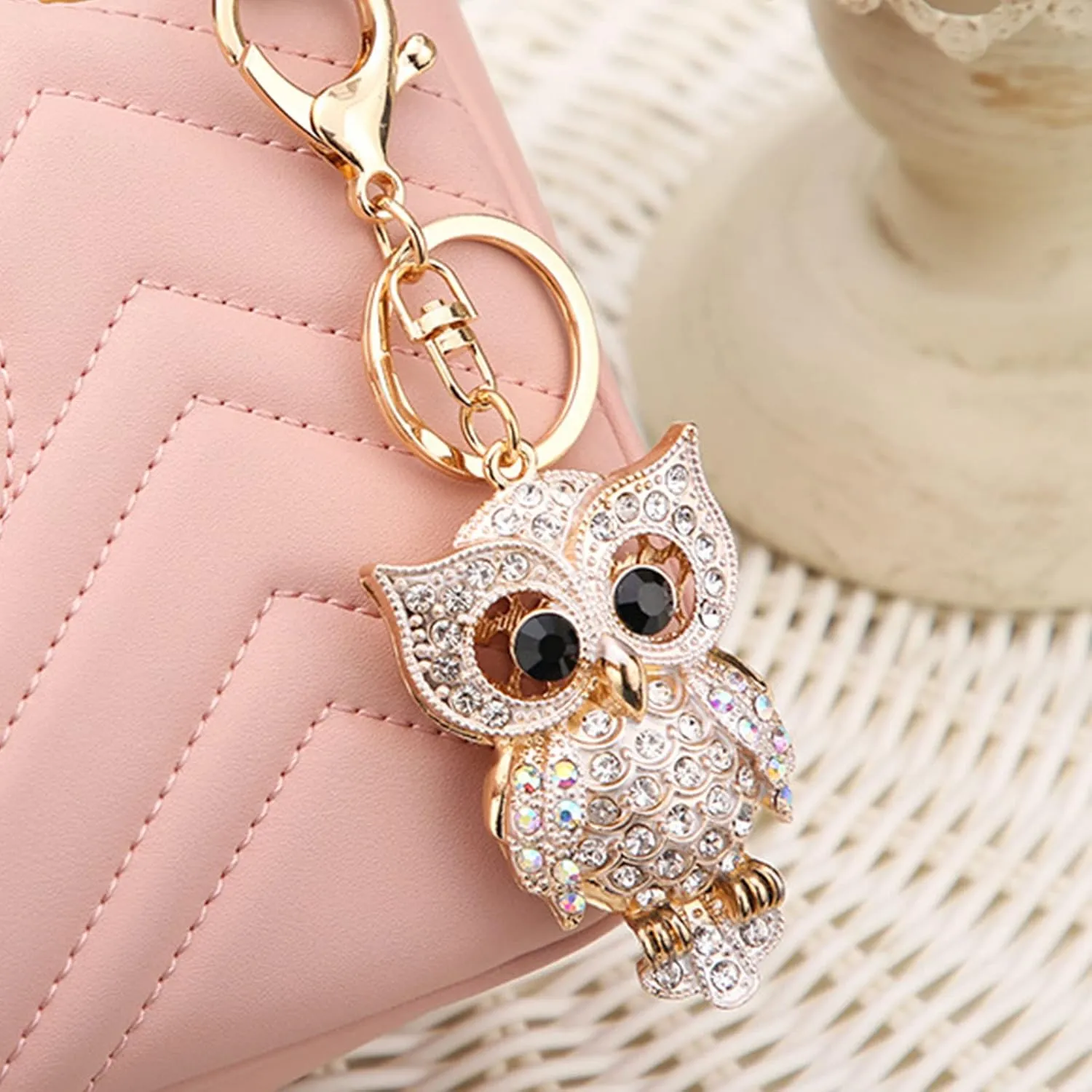 Mom Owl Keychains, Women Key Chains Owl Keychain for Women Crystal Key Ring For Bag Wallet Purse Handbags Cars Key