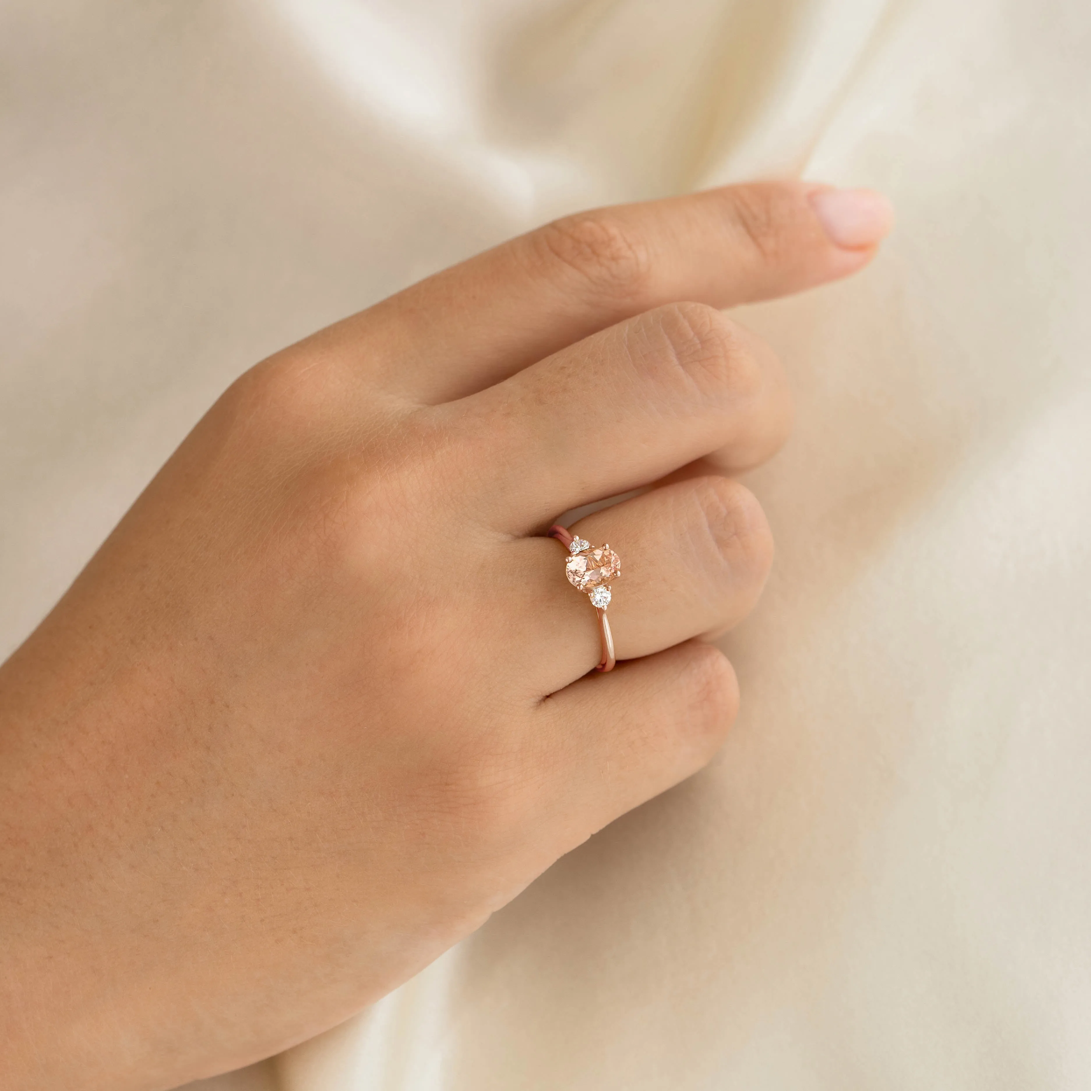 Morganite and Diamond Ring Rose Gold - Kindra