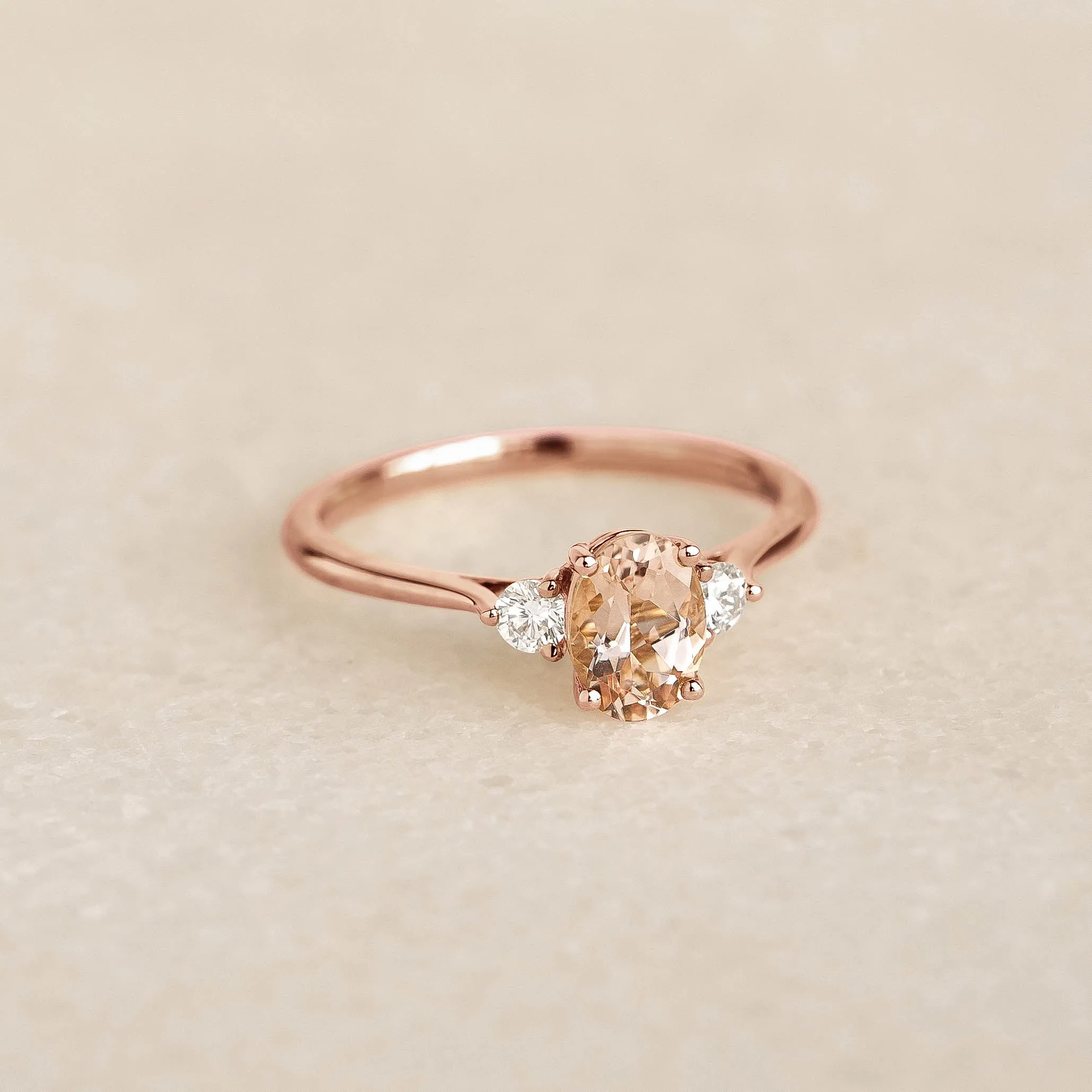 Morganite and Diamond Ring Rose Gold - Kindra