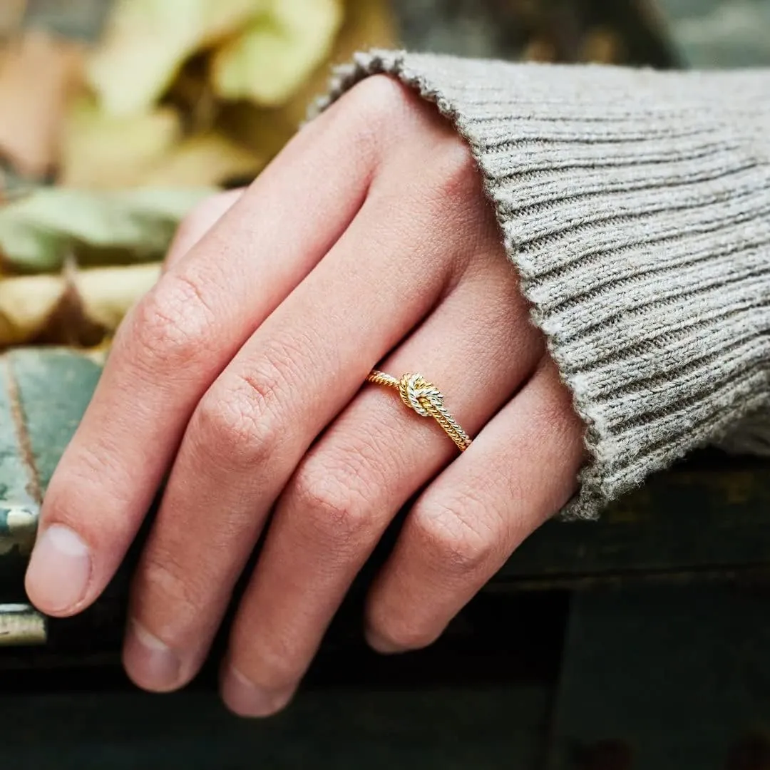 Mother & Daughter Knot Ring 925 Sterling Silver Rings Stacking Rings Daughter Mother Gift With Box And Card Casual Rings Delicate Everyday Ring Comfort Fit Classic Ring for Mother, Daughter