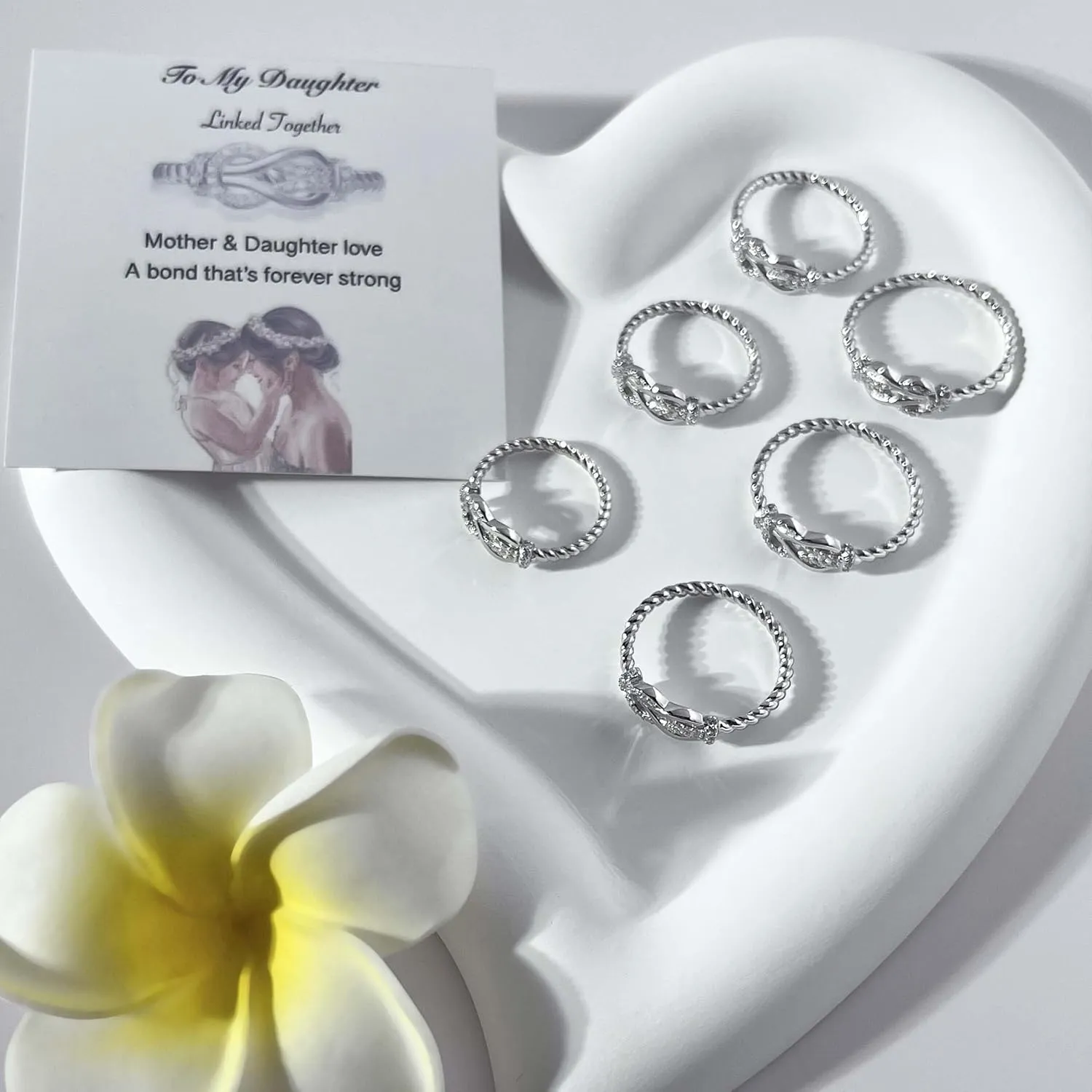 Mother Daughter Rings: Sterling Silver Infinity Love Ring Forever Knot Ring - Mothers Day Birthday Christmas Jewelry Gifts for Mom Daughter Grandmother Granddaughter