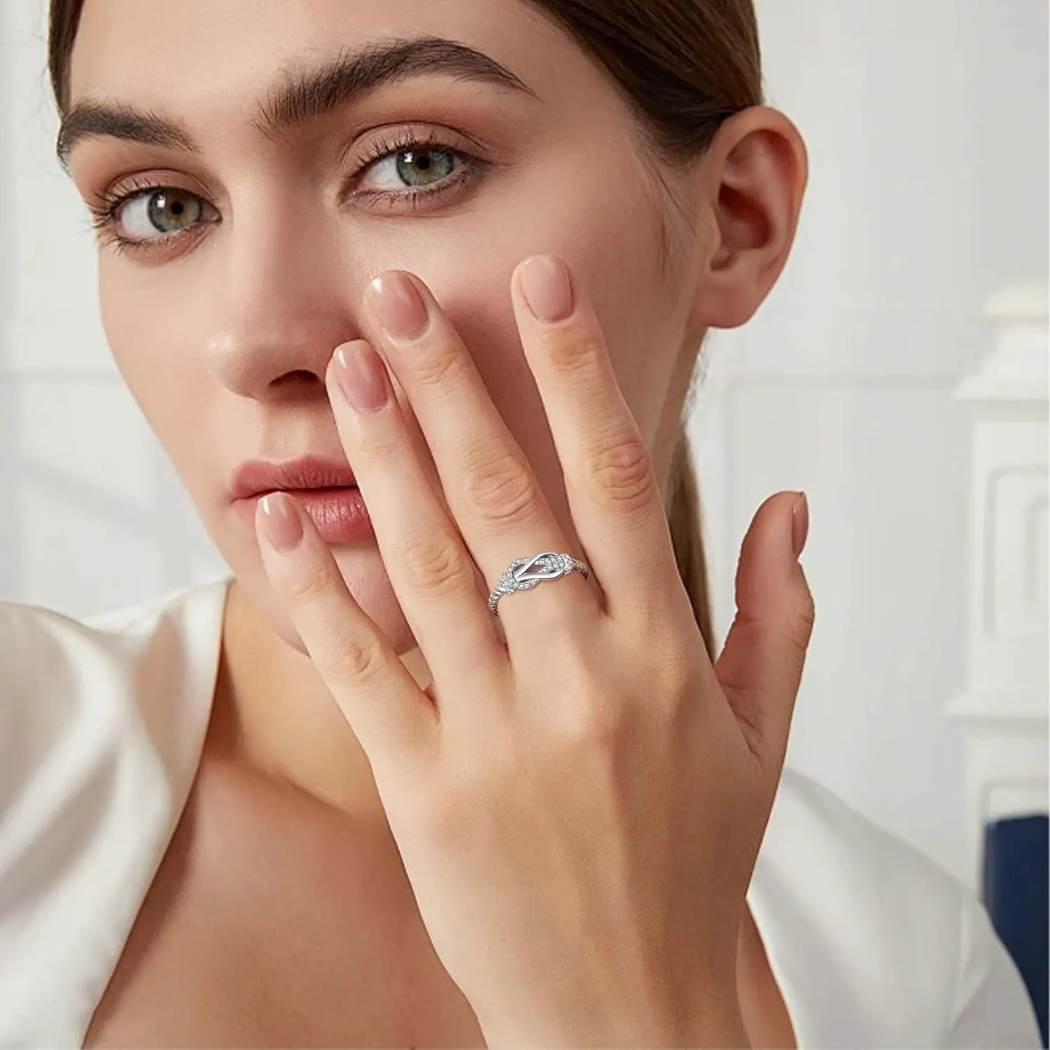 Mother Daughter Rings: Sterling Silver Infinity Love Ring Forever Knot Ring - Mothers Day Birthday Christmas Jewelry Gifts for Mom Daughter Grandmother Granddaughter