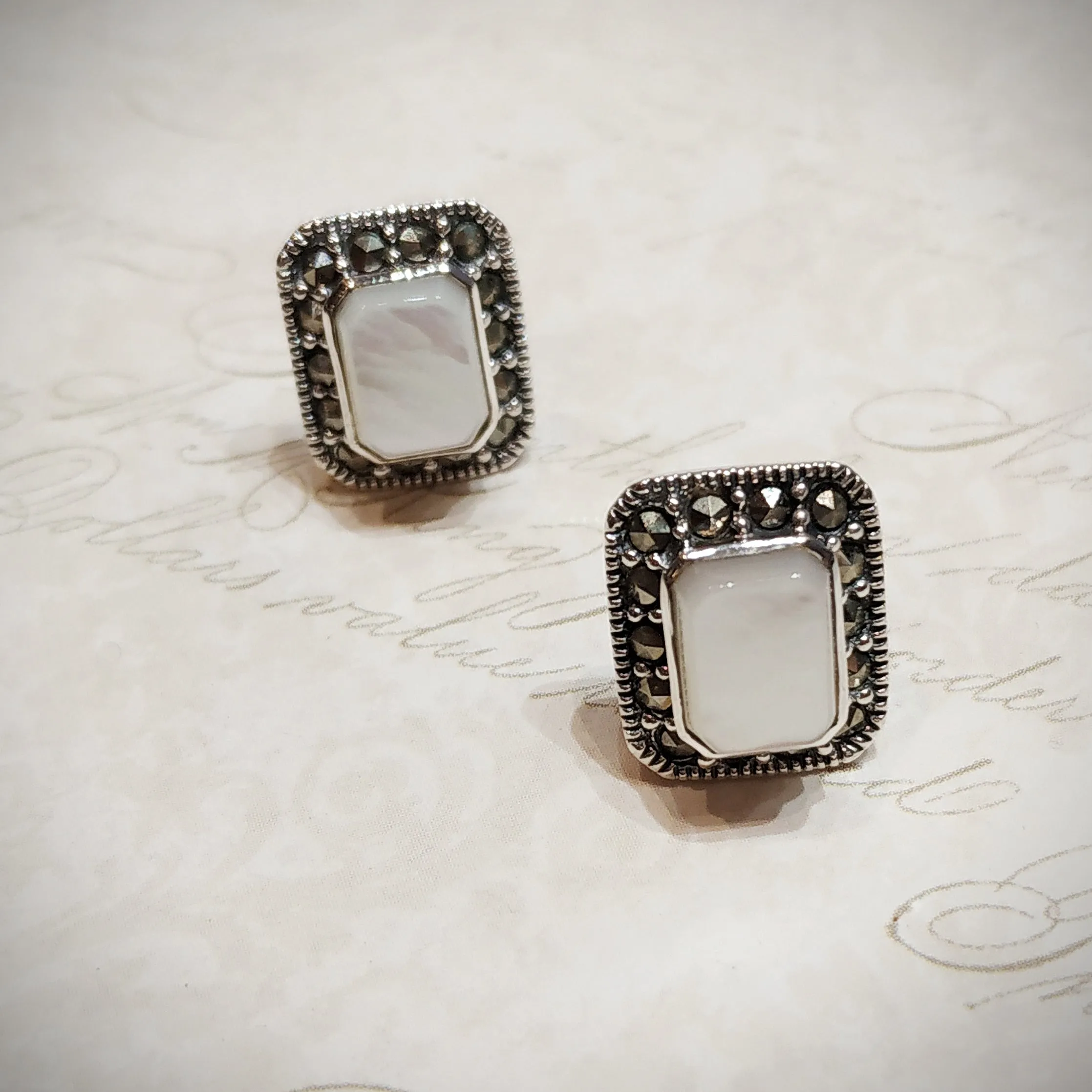 Mother of Pearl  Square Stud earrings