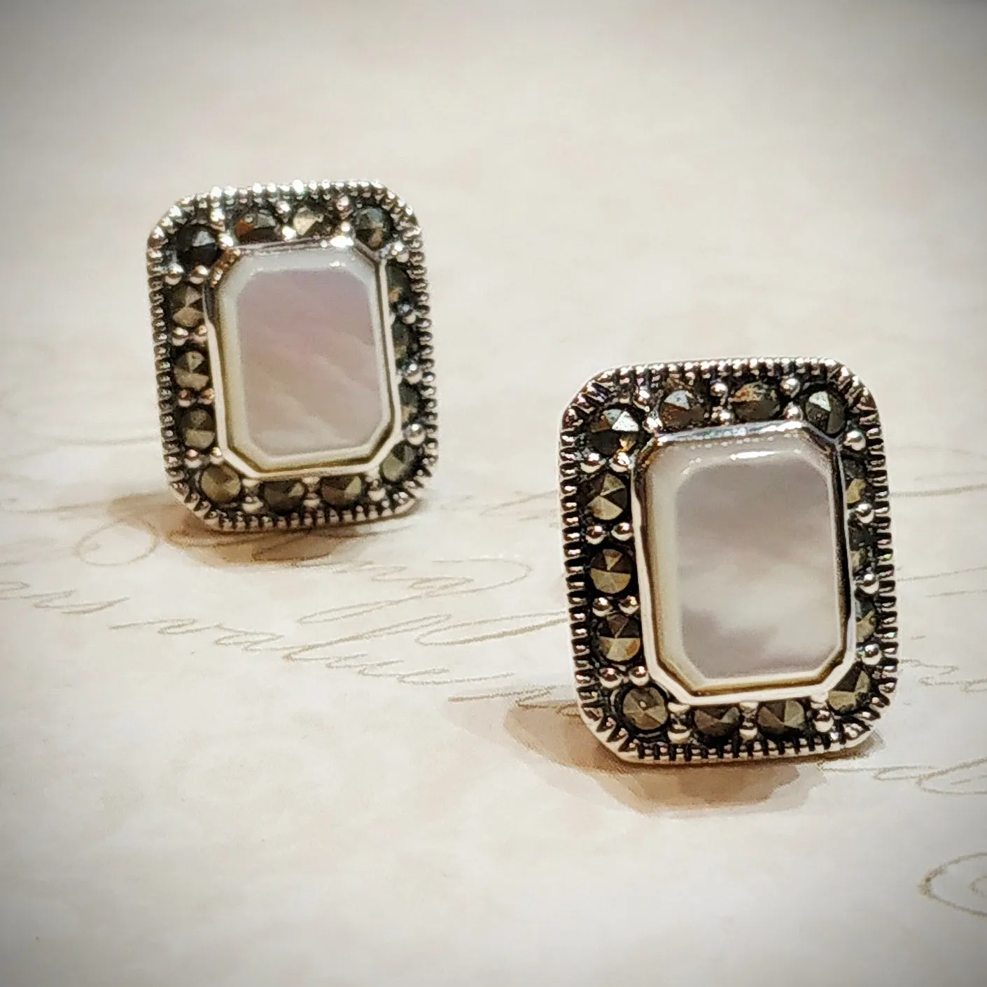 Mother of Pearl  Square Stud earrings