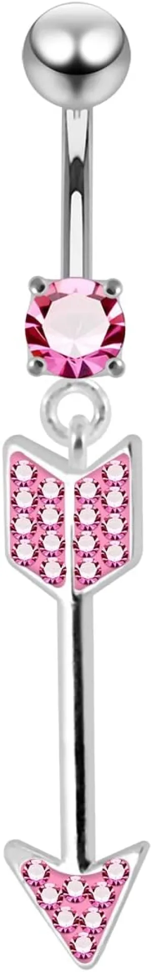 Multi Crystal Stone Colorful Stylish Arrow Dangling 925 Sterling Body Jewelry