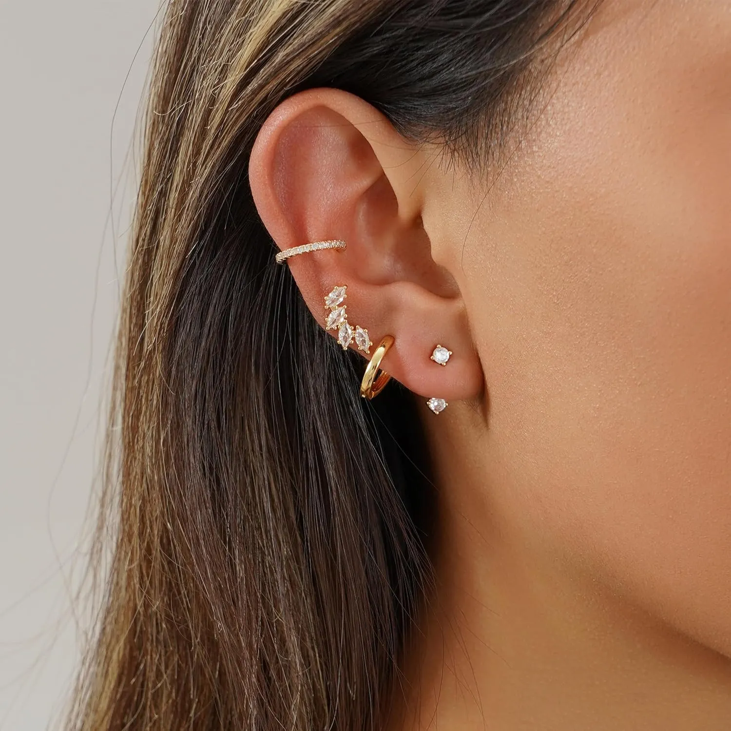 Multi-Pair Gold Earrings for Women Trendy Earring Set Hypoallergenic Earrings Gold Hoops Non Tarnish Waterproof Drop Trendy Jewelry