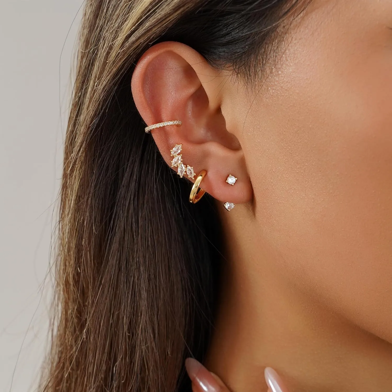 Multi-Pair Gold Earrings for Women Trendy Earring Set Hypoallergenic Earrings Gold Hoops Non Tarnish Waterproof Drop Trendy Jewelry