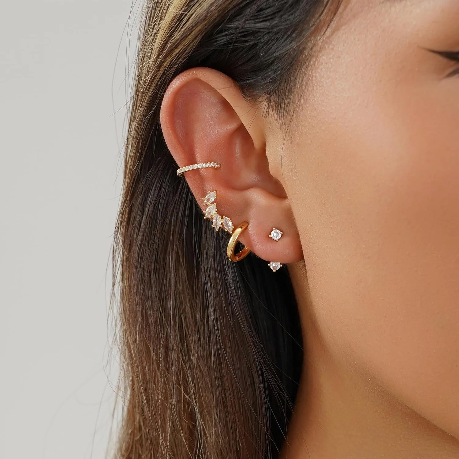 Multi-Pair Gold Earrings for Women Trendy Earring Set Hypoallergenic Earrings Gold Hoops Non Tarnish Waterproof Drop Trendy Jewelry