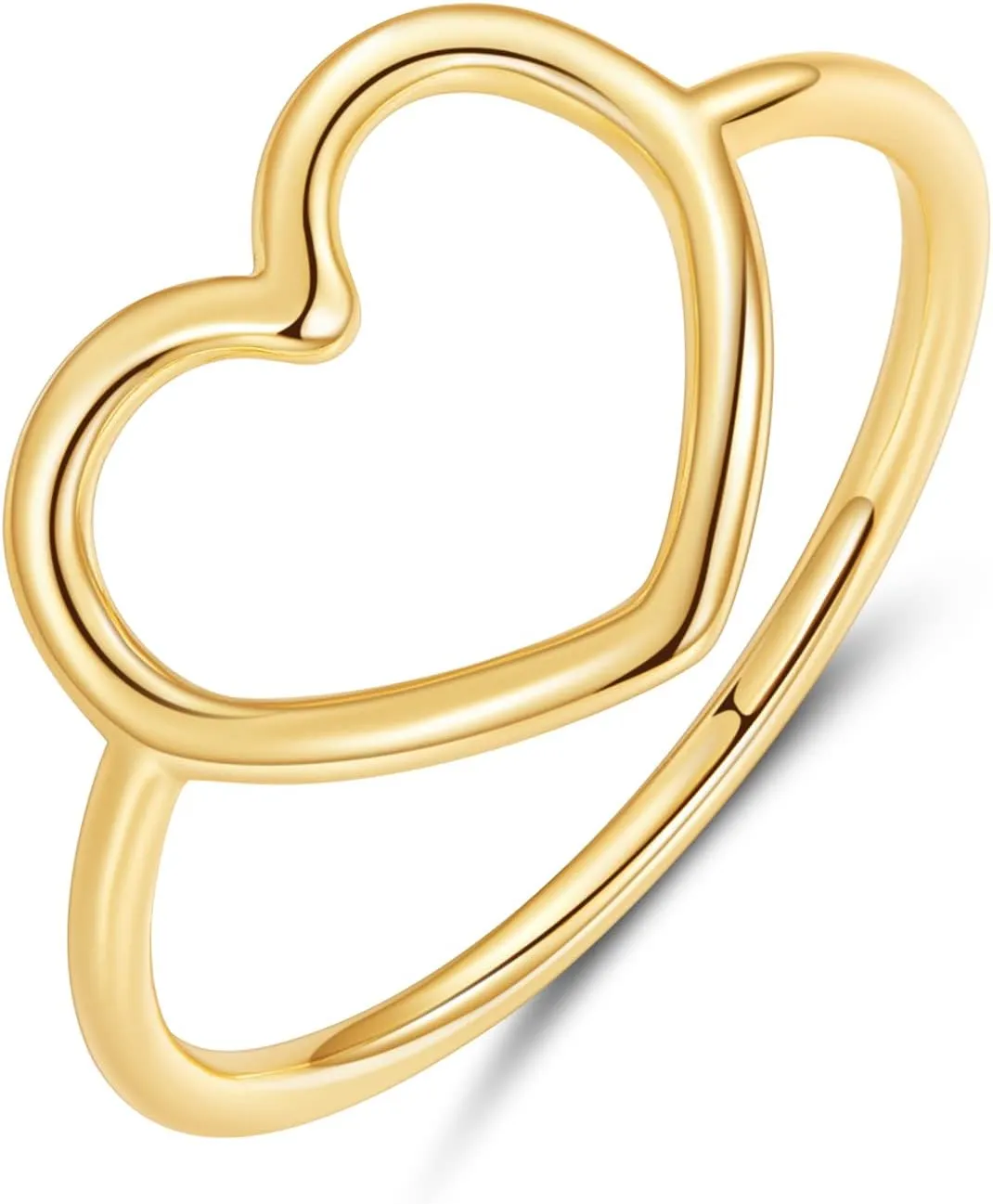 MUNDELL Sterling Silver 925 Simple Minimalist Heart Finger Rings for Women Wedding Engagement Statement Jewelry