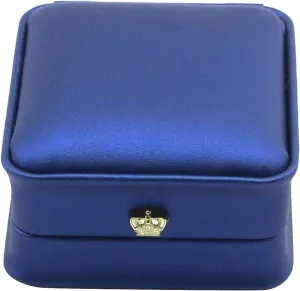 MY MIRONEY PU Leather Pendant Box Velvet Interior Necklace Pendant Box Royal Blue Jewelry Gift Box Storage Case Organizer (2.83" x 3.31" x 1.57")