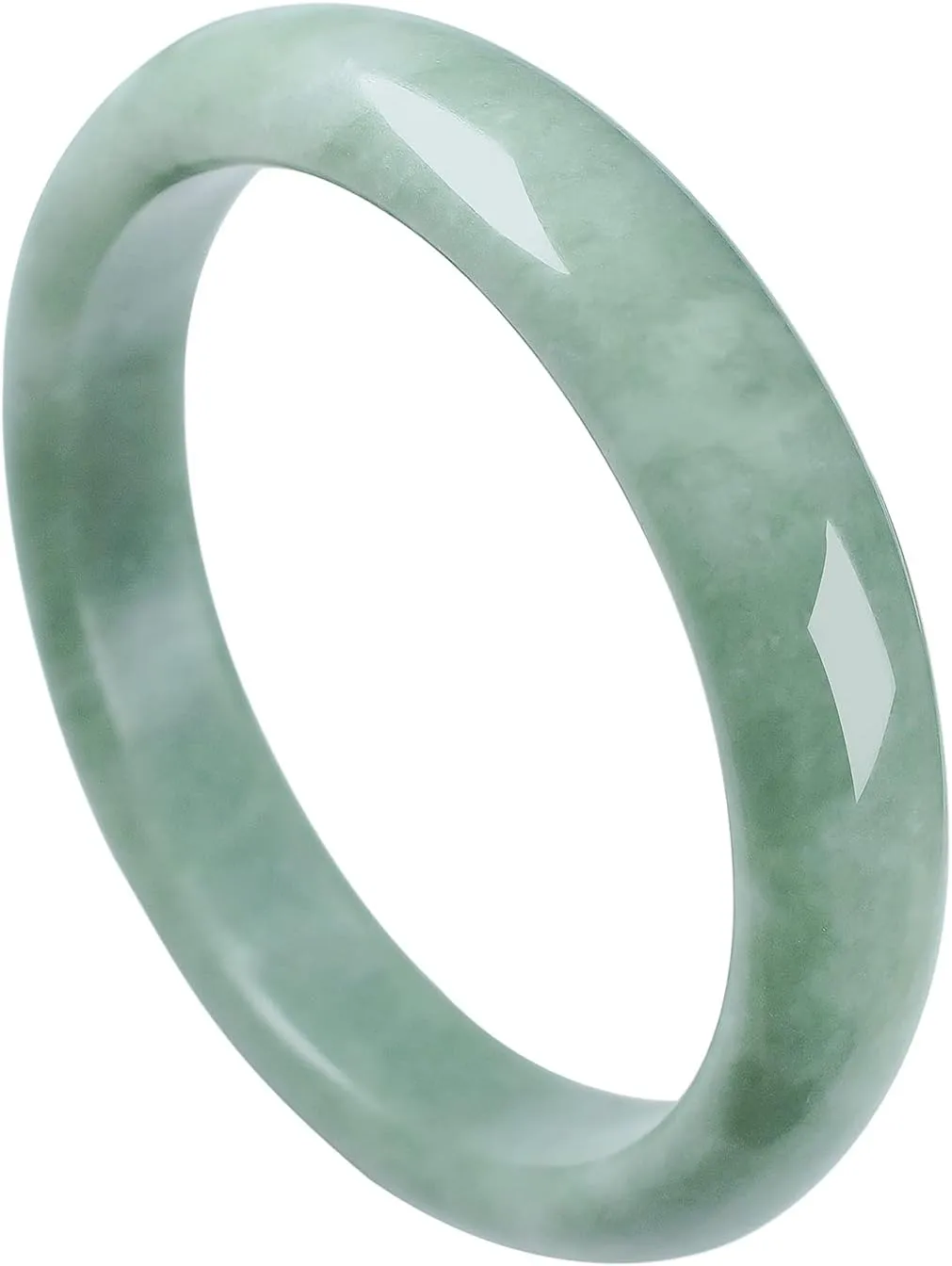 Natural Green Jade Bangle Bracelet for Women Genuine with Certificate100% Grade A Jade Handmade Bracelets - Healing Protection Good Luck Bracelet Bangles with Jewelry Box (54-64mm)