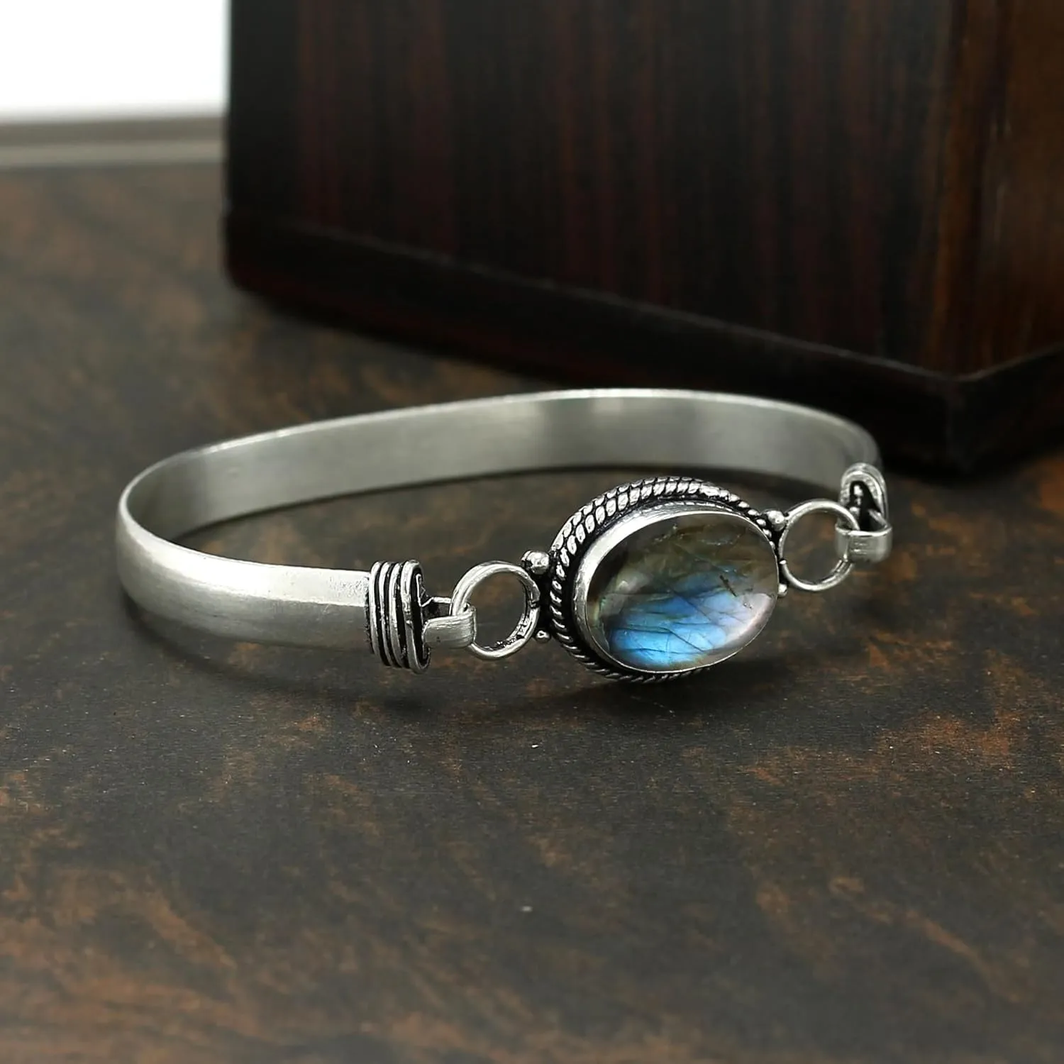 Natural Oval Gemstone Statement Cuff Bracelets for Women  Handmade Birthstone Bangle Bracelet Jewelry  Ideal Gift for Wedding, Christmas & Special Occasions