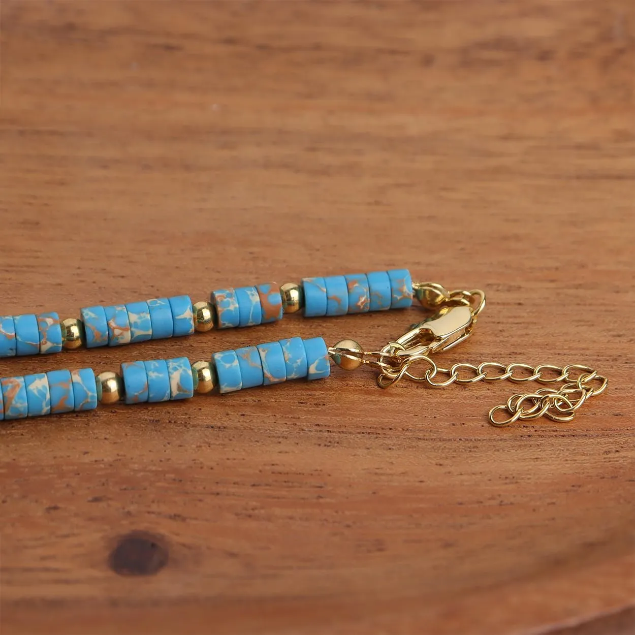 Natural Stone Beaded Long Choker Necklaces for Women  Dainty Boho Handmade Healing Stone Turquoise Malachite Crystal Gemstone Gold Bead Statement Chain Beach Accessories Prom Jewelry Gifts