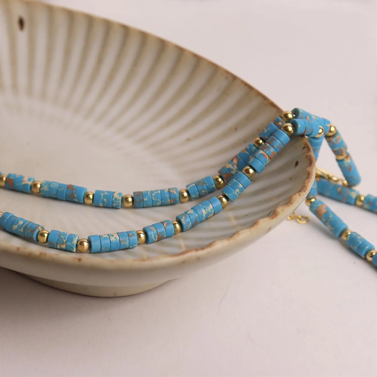 Natural Stone Beaded Long Choker Necklaces for Women  Dainty Boho Handmade Healing Stone Turquoise Malachite Crystal Gemstone Gold Bead Statement Chain Beach Accessories Prom Jewelry Gifts