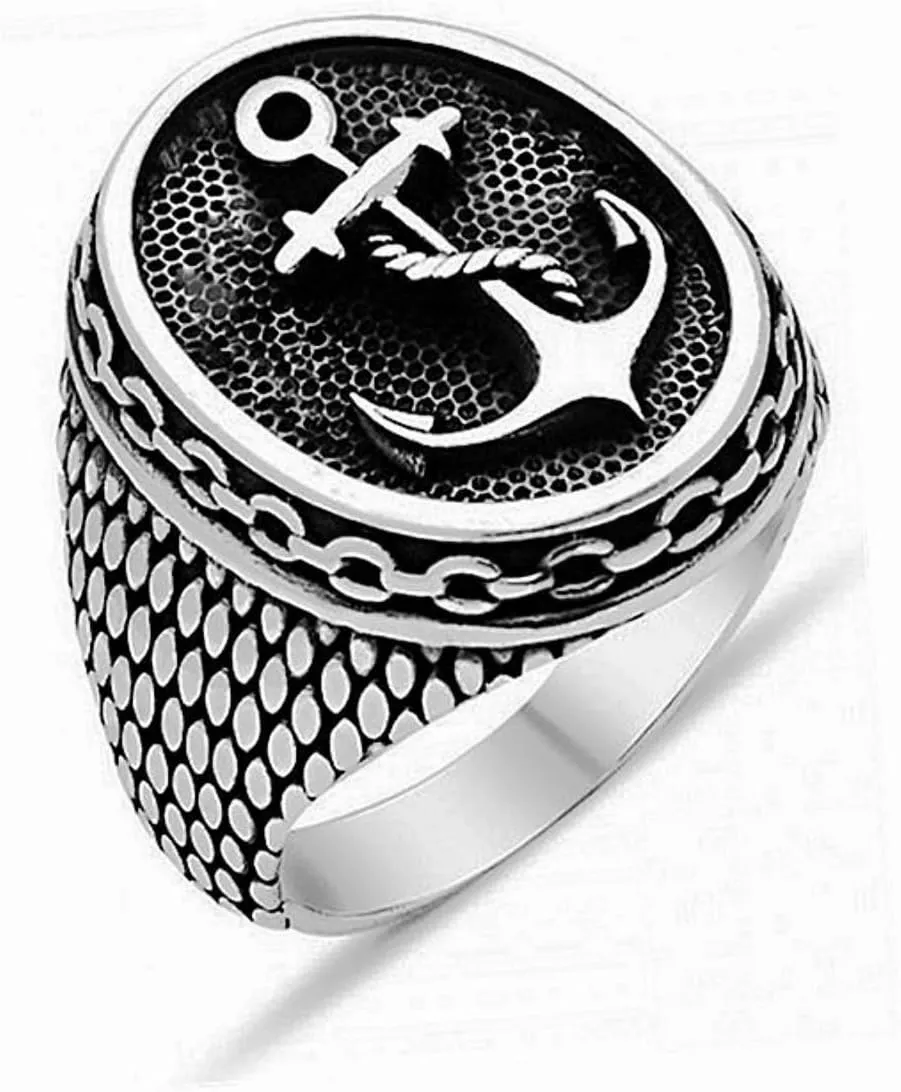 Navy USA Ring for men Sailing Anchor Ring Biker 316 Stainless Steel Rings Miltary Army style Jewelry Punk Ring Hip Hop Heavy Metal Ring mens fashion rings