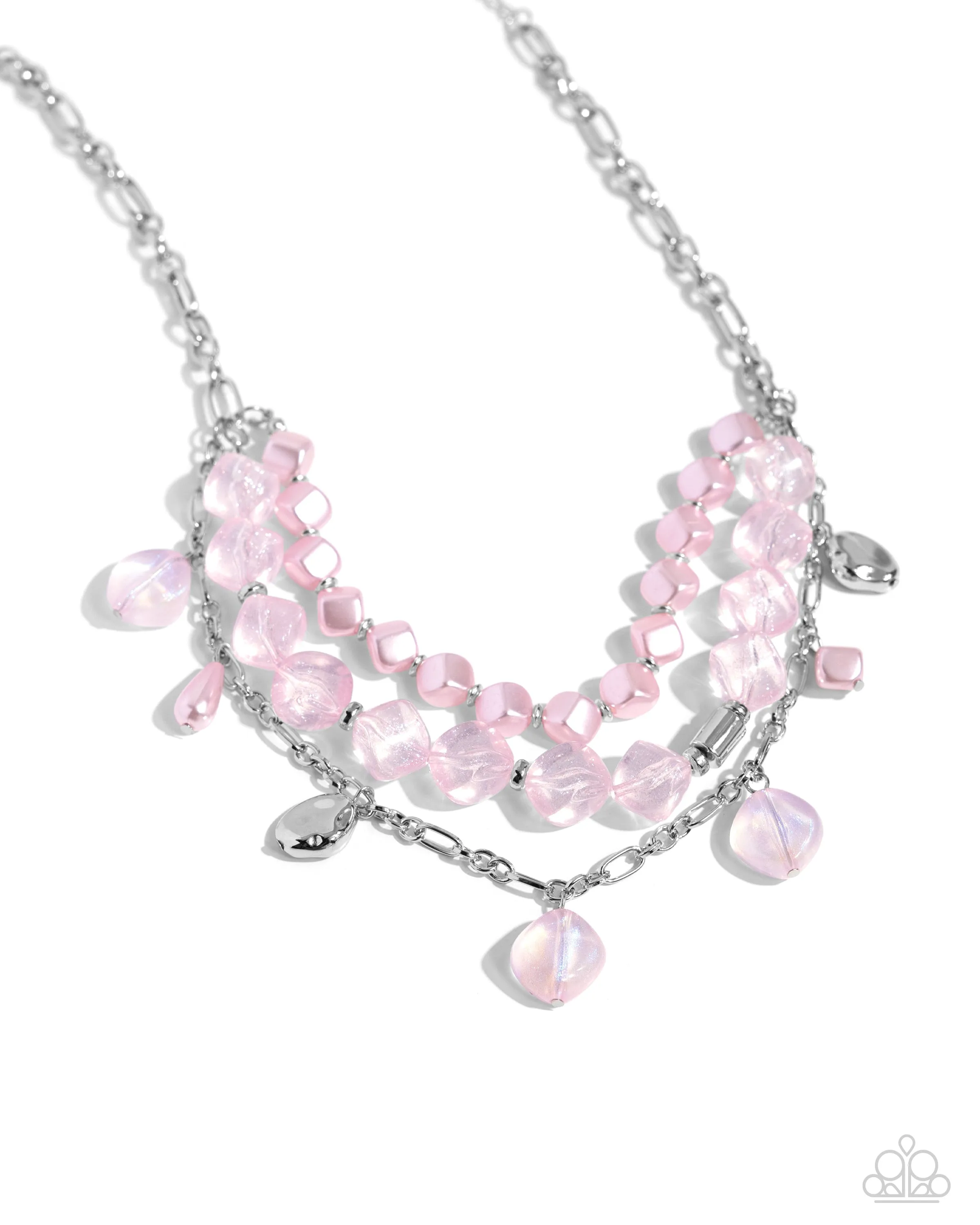Necklace Cubed Cameo - Pink SET59