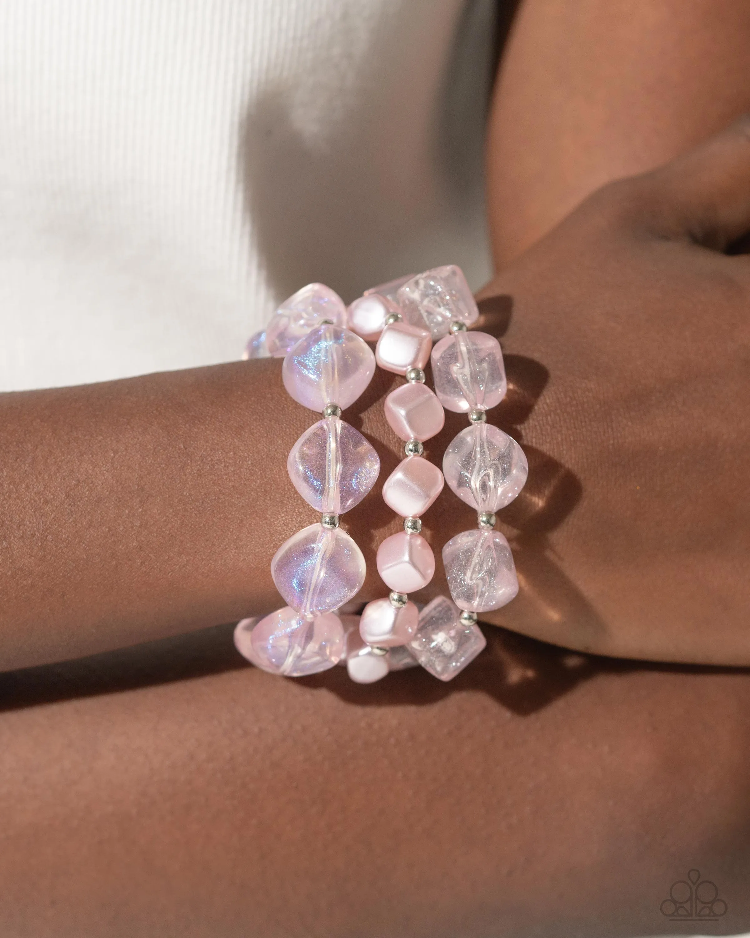 Necklace Cubed Cameo - Pink SET59