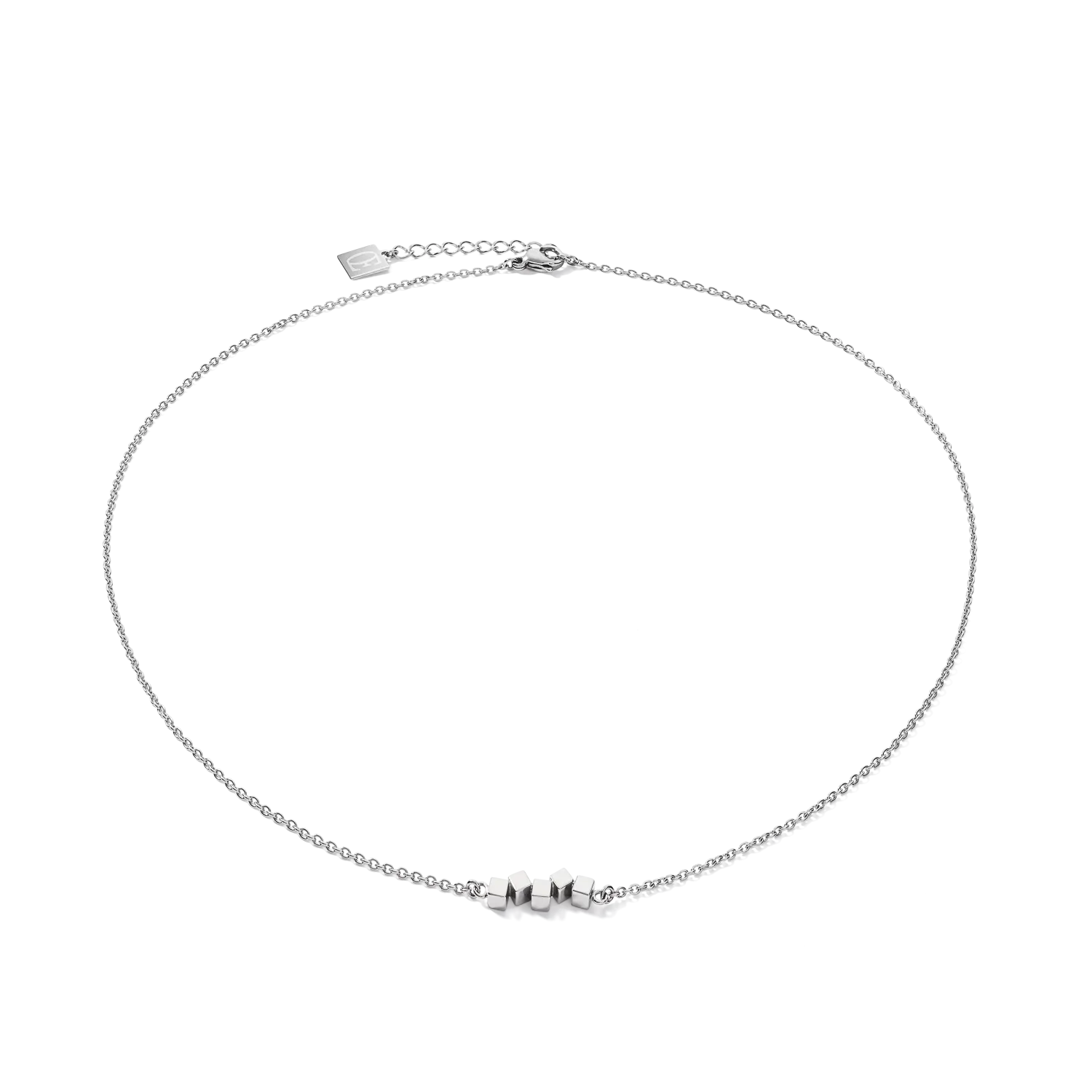 Necklace Dancing GeoCUBE® small stainless steel silver