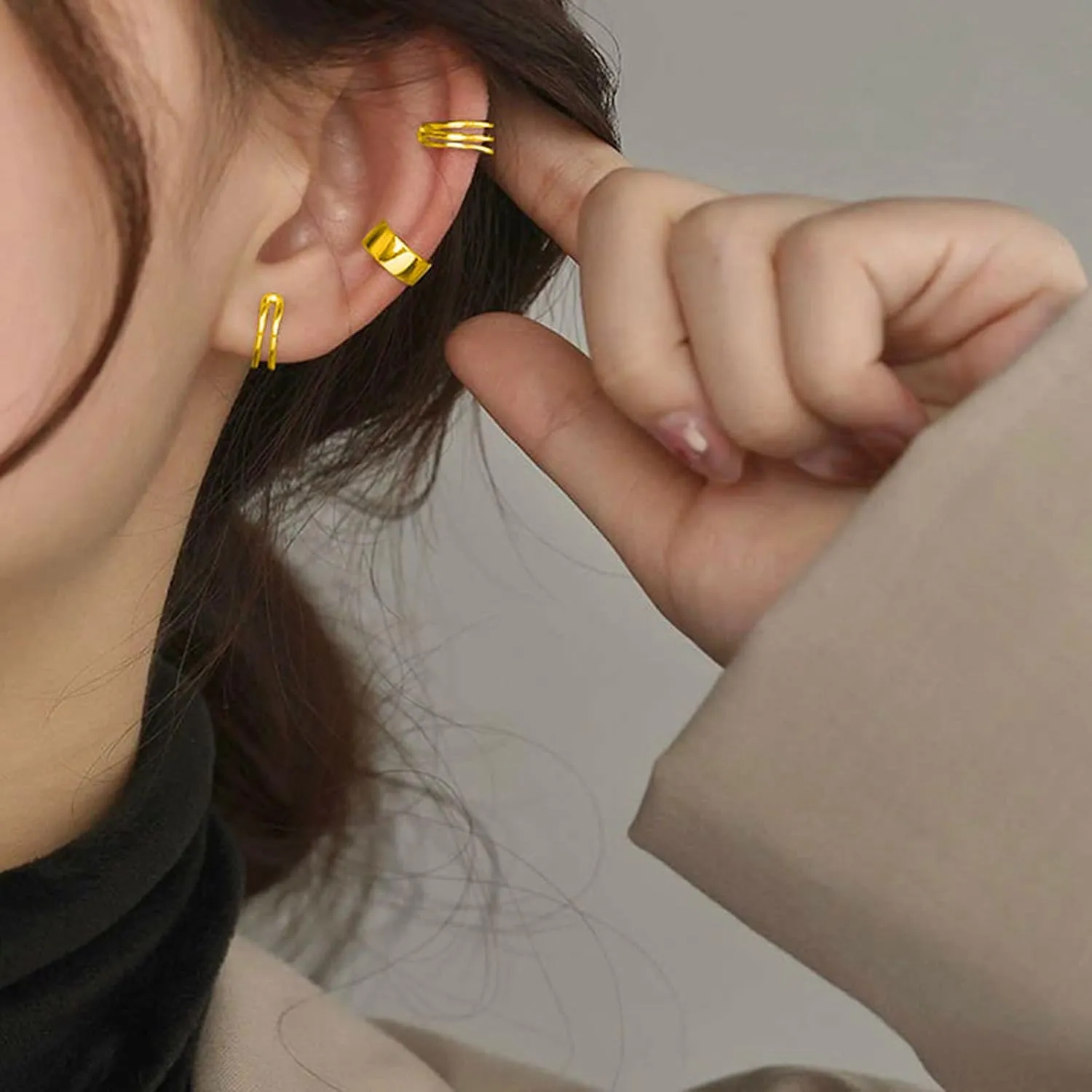 Neutral Earrings Sterling Silver Ear Cuff Earrings Non Piercing Cartilage Cuff Earrings Conch Cuffs Earrings For