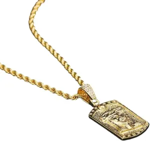 New 2025 Arrival Classic Jesus Head Pendant With 4Mm Wide Rope Chain For Hip Hop Personalized Jewelry For Women Men Party Gift Stree Style With For You Accessories Trendy Creative Gift